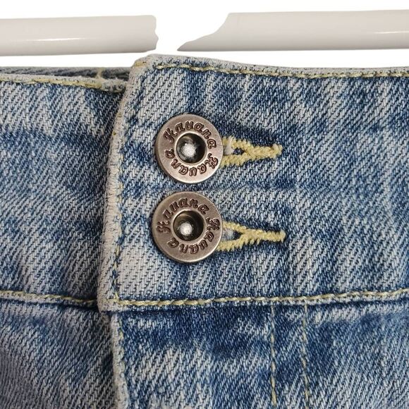 Vintage Havana Distressed Frayed Hem Denim‎ Mini Skirt Blue Medium - Picture 6 of 12